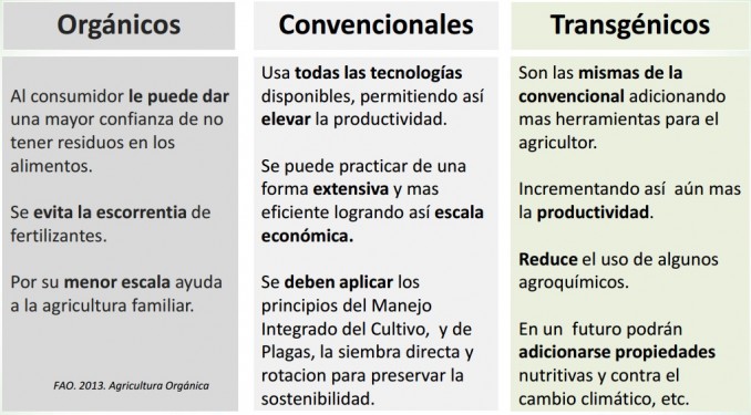 Cuadro comparativo alimentos transgenicos