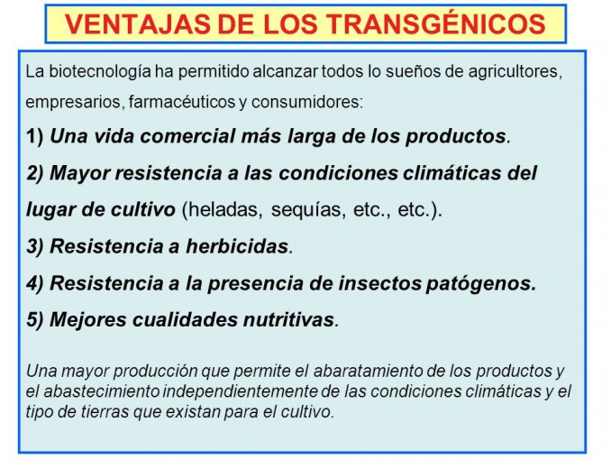 Ventajas alimentos transgenicos