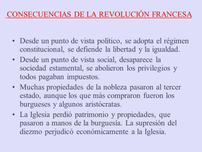 Consecuencias y causas revolucion francesa