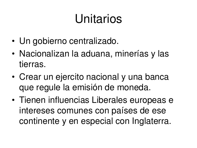 Unitarios caracteristicas