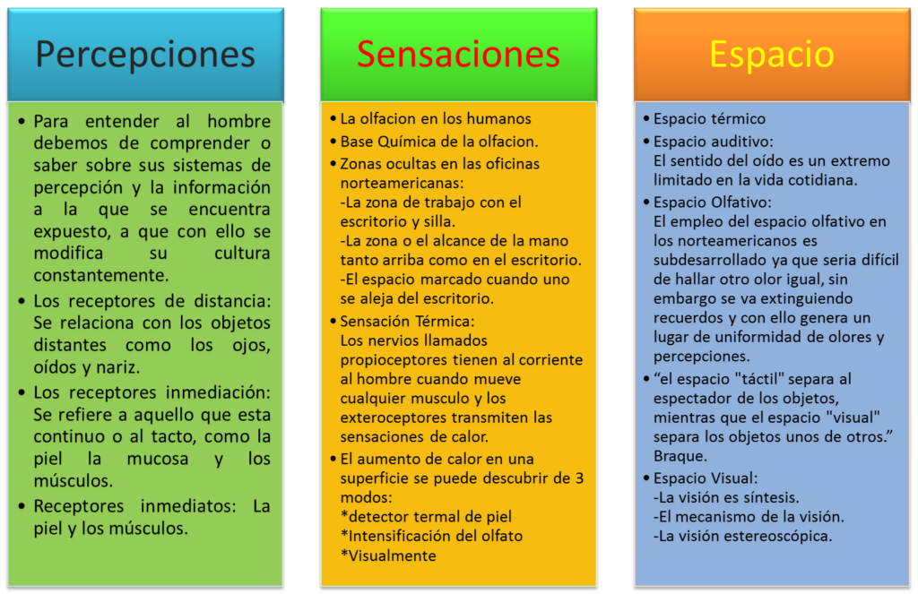 Percepción Y Sensación Diferencias En Cuadros Comparativos Cuadro