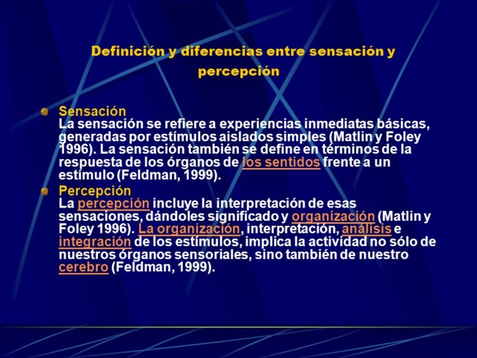 Diferencias entre Percepción y Sensación